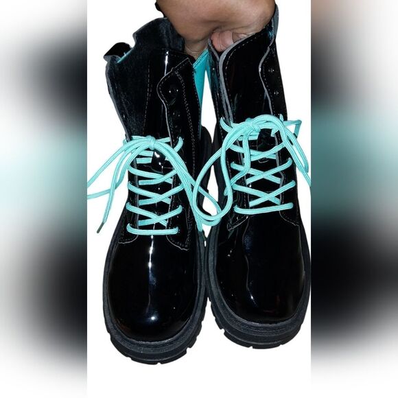 Ladies color block combat boots sz 8 - Picture 14 of 16